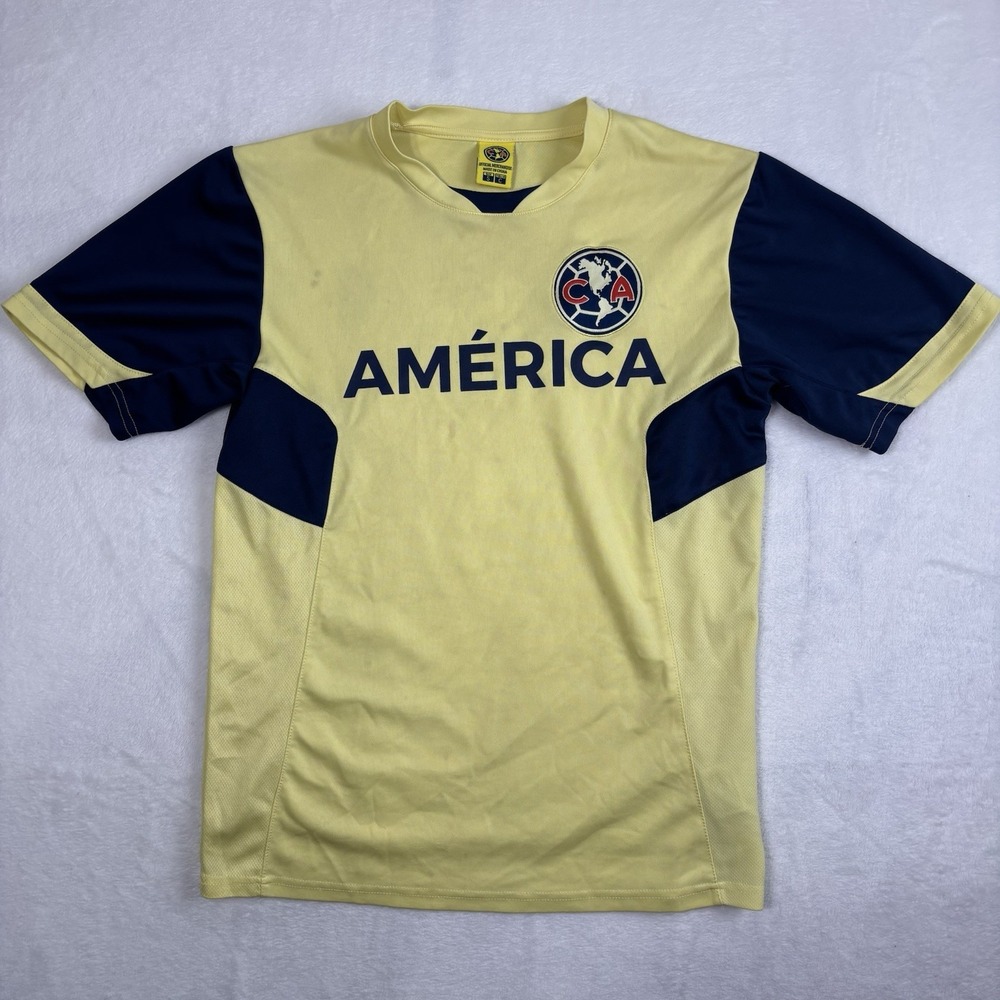Club America Soccer‎ Yellow Jersey Distressed Men's Small Short Sleeve